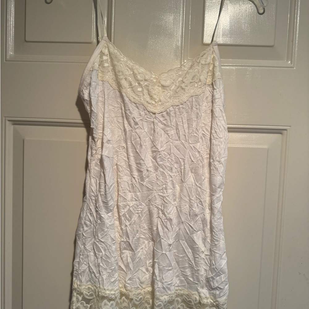 Ivory Lace Trim Slip Top